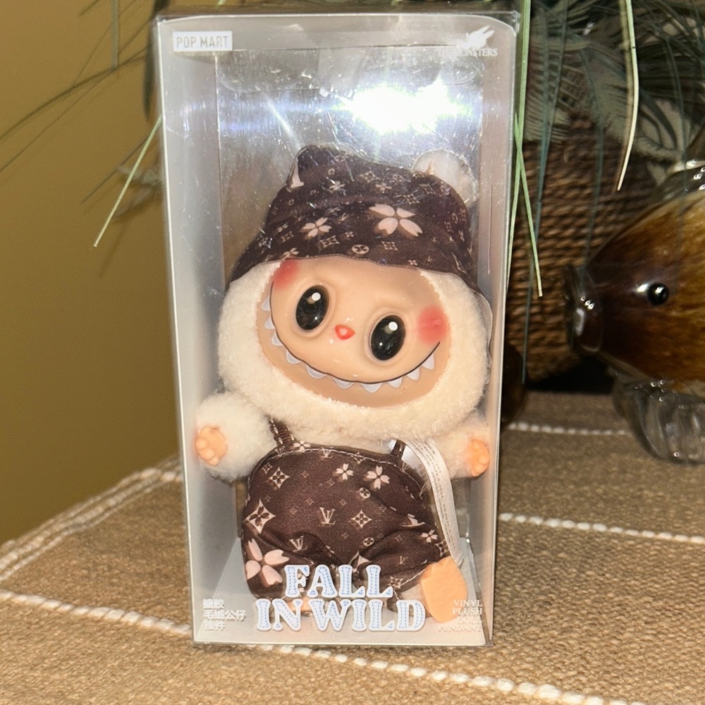 Labubu doll Brown Plush Doll key ring